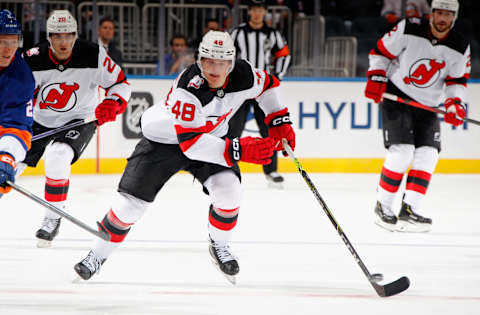 Brian Halonen of the New Jersey Devils. (Photo by Bruce Bennett/Getty Images)