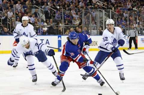 NEW YORK, NEW YORK – APRIL 13: Artemi Panarin #10 of the New York Rangers skates against the Toronto Maple Leafs during the second period at Madison Square Garden on April 13, 2023, in New York City. (Photo by Bruce Bennett/Getty Images)