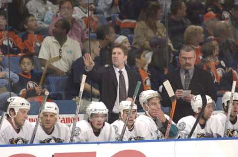 2004 Season: Mike Babcock of the Anaheim Mighty Ducks. (Photo by Bruce Bennett Studios/Getty Images)