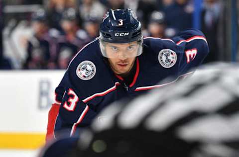 COLUMBUS, OH – DECEMBER 15: Seth Jones #3 of the Columbus Blue Jackets skates against the Anaheim Ducks on December 15, 2018 at Nationwide Arena in Columbus, Ohio. (Photo by Jamie Sabau/NHLI via Getty Images)