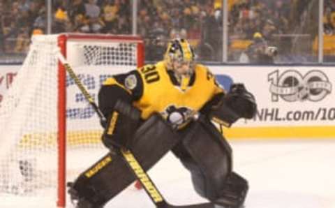 Feb 25, 2017; Pittsburgh, PA, USA; Pittsburgh Penguins goalie Matt Murray (30) (Charles LeClaire-USA TODAY Sports)