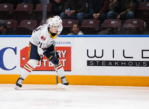 Tyson Foerster #71 of the Barrie Colts (Photo by Chris Tanouye/Getty Images)