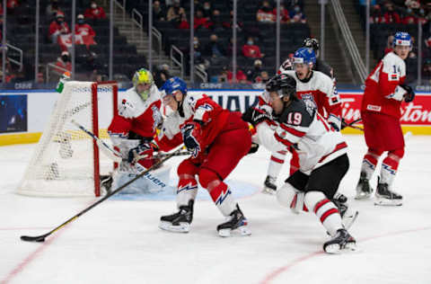 Elliot Desnoyers #19 of Canada (Photo by Codie McLachlan/Getty Images)