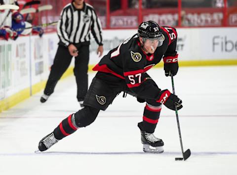 Shane Pinto #57 of the Ottawa Senators (Photo by Matt Zambonin/Freestyle Photography/Getty Images)