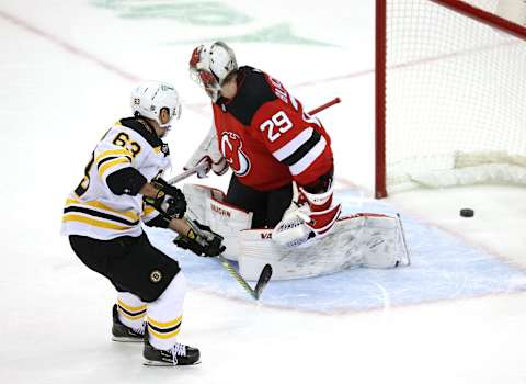 Brad Marchand #63 of the Boston Bruins. (Photo by Elsa/Getty Images)