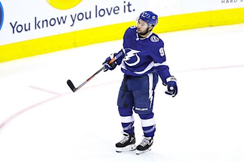 Tyler Johnson #9 of the Tampa Bay Lightning (Photo by Elsa/Getty Images)