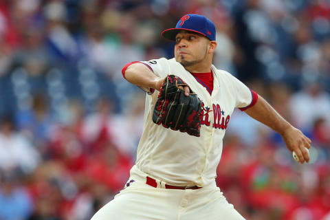 In his third year, Phillies GM Klentak finally acquired a left-handed reliever with Alvarez. Photo by Rich Schultz/Getty Images.