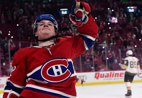 Jun 24, 2021; Montreal, Quebec, CAN; Montreal Canadiens forward Cole Caufield. Mandatory Credit: Eric Bolte-USA TODAY Sports