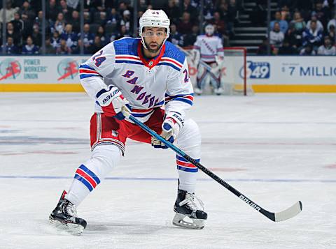 TORONTO, ON – DECEMBER 22: Boo Nieves #24 of the New York Rangers skates against the Toronto Maple Leafs during an NHL game at Scotiabank Arena on December 22, 2018 in Toronto, Ontario, Canada. The Maple Leafs defeated the Rangers 5-3. (Photo by Claus Andersen/Getty Images)