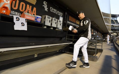 CHICAGO – SEPTEMBER 26: Manager Rick Renteria #17 of the Chicago White Sox prepares prior to the game against the Cleveland Indians on September 26, 2018 at Guaranteed Rate Field in Chicago, Illinois. (Photo by Ron Vesely/MLB Photos via Getty Images)