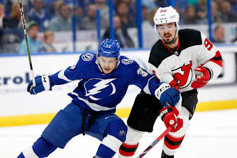 Tampa Bay Lightning center Yanni Gourde (37): Kim Klement-USA TODAY Sports