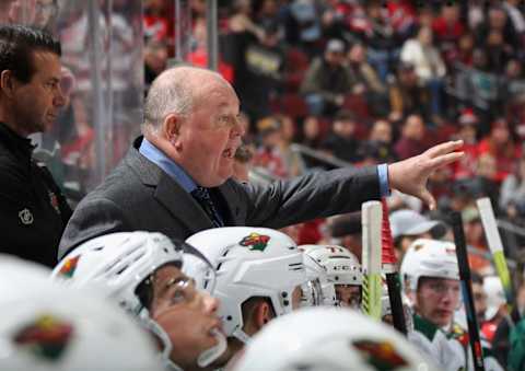 Head coach Bruce Boudreau of the Minnesota Wild. (Photo by Bruce Bennett/Getty Images)