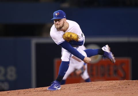 TORONTO, ON – SEPTEMBER 21: Sean Reid-Folley #54 of the Toronto Blue Jays delivers a pitch in the third inning during MLB game action against the Tampa Bay Rays at Rogers Centre on September 21, 2018 in Toronto, Canada. (Photo by Tom Szczerbowski/Getty Images)