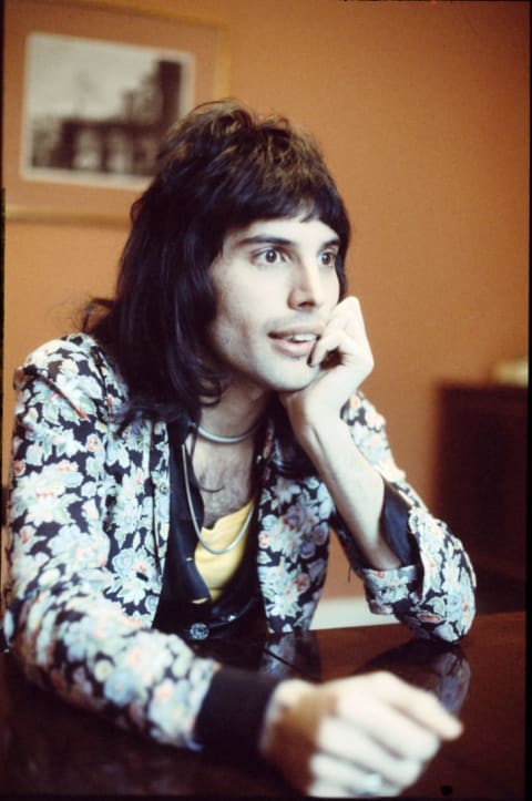 Freddie Mercury is photographed in February of 1974.