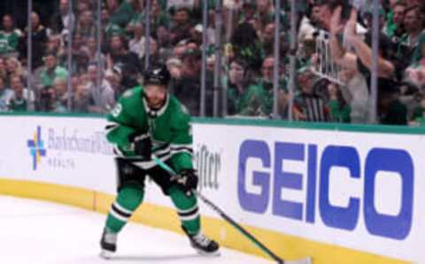 DALLAS, TEXAS – MAY 25: Max Domi #18 of the Dallas Stars skates against the Vegas Golden Knights during the third period in Game Four of the Western Conference Final of the 2023 Stanley Cup Playoffs at American Airlines Center on May 25, 2023 in Dallas, Texas. (Photo by Steph Chambers/Getty Images)