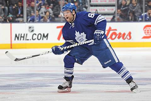 TORONTO, ON – JANUARY 29: Phil Kessel #81 of the Toronto Maple Leafs   (Photo by Claus Andersen/Getty Images)