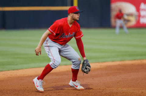 TOLEDO, OH – JUNE 15: Louisville Bats third baseman Nick Senzel (12) waits for a play during a regular season game between the Louisville Bats and the Toledo Mud Hens on June 15, 2018 at Fifth Third Field in Toledo, Ohio. (Photo by Scott W. Grau/Icon Sportswire via Getty Images)