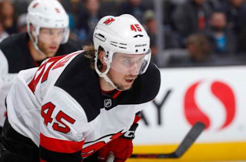 SAN JOSE, CA – MARCH 20: Sami Vatanen #45 of the New Jersey Devils looks on during the game against the San Jose Sharks at SAP Center on March 20, 2018 in San Jose, California. (Photo by Rocky W. Widner/NHL/Getty Images) *** Local Caption *** Sami Vatanen