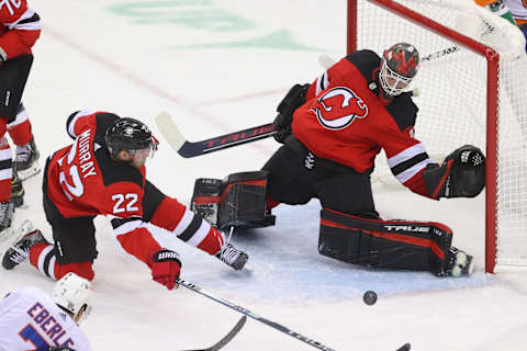 New Jersey Devils goaltender Scott Wedgewood (41): (Ed Mulholland-USA TODAY Sports)