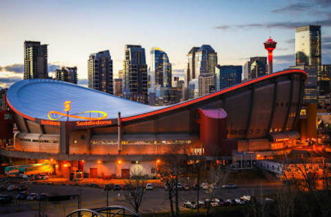 Nov 12, 2016; Calgary, Alberta, CAN; Scotiabank Saddledome prior to the game between the Calgary Flames and the New York Rangers. Mandatory Credit: Sergei Belski-USA TODAY Sports