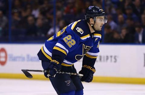 NHL Trade Rumors: St. Louis Blues defenseman Kevin Shattenkirk (22) waits for a face-off during the second period against the Chicago Blackhawks at Scottrade Center. Mandatory Credit: Billy Hurst-USA TODAY Sports