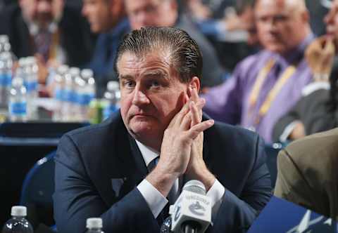 Jim Benning, GM of the Vancouver Canucks. (Photo by Bruce Bennett/Getty Images)