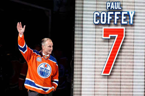 Paul Coffey #7, Edmonton Oilers (Photo by Codie McLachlan/Getty Images)