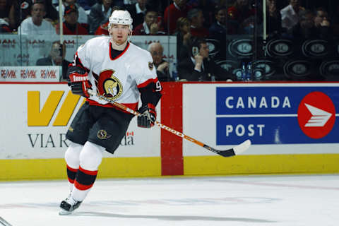 KANATA, CANADA – APRIL 9: Martin Havlat #9 of the Ottawa Senators (Photo by Dave Sandford/Getty Images/NHLI)