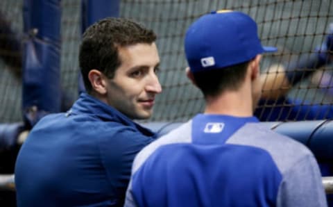 David Stearns with Brewers manager Craig Counsell. (Photo by Dylan Buell/Getty Images)