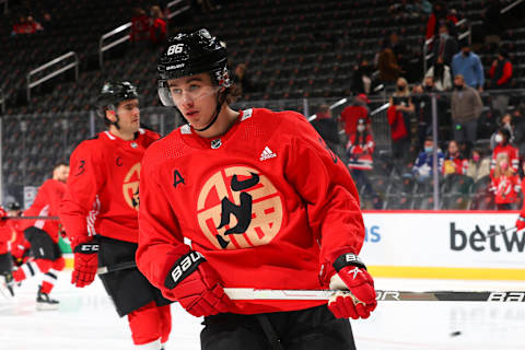 Jack Hughes #86 of the New Jersey Devils (Photo by Rich Graessle/Getty Images)