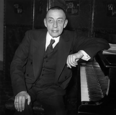 Photo of composer Sergei Rachmaninoff from 1938.