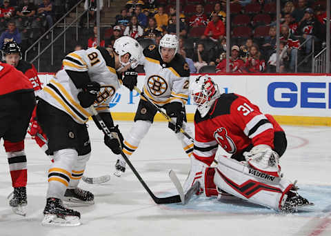 Gilles Senn #31 of the New Jersey Devils. (Photo by Bruce Bennett/Getty Images)