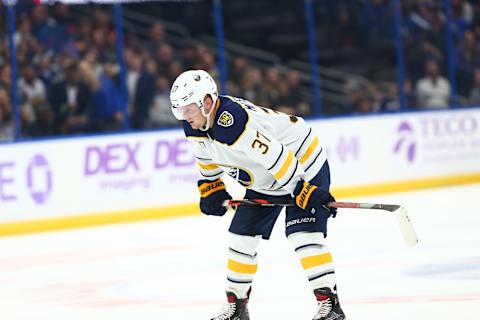 Buffalo Sabres center Casey Mittelstadt (37). Mandatory Credit: Kim Klement-USA TODAY Sports