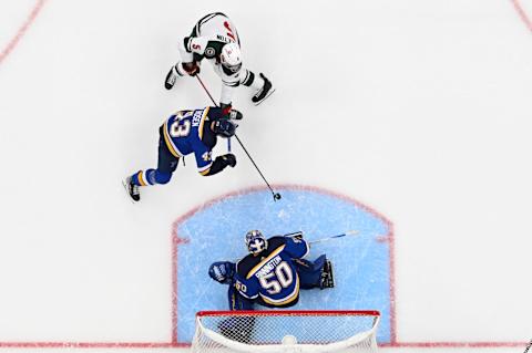 St. Louis Blues goaltender Jordan Binnington (50)Mandatory Credit: Jeff Le-USA TODAY Sports