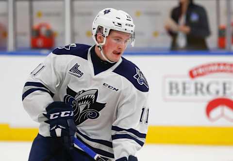 QUEBEC CITY, QC – OCTOBER 25: Alexis Lafreniere #11 of the Rimouski Oceanic skates prior to his game against the Quebec Remparts at the Centre Videotron on October 25, 2017 in Quebec City, Quebec, Canada. (Photo by Mathieu Belanger/Getty Images)