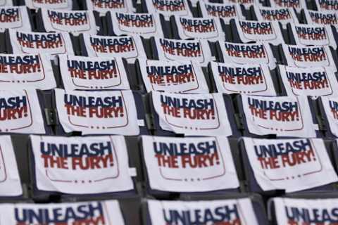 May 10, 2017; Washington, DC, USA; A general view of towels on the seats prior to game seven of the second round of the 2017 Stanley Cup Playoffs between the Washington Capitals and the Pittsburgh Penguins at Verizon Center. Mandatory Credit: Geoff Burke-USA TODAY Sports