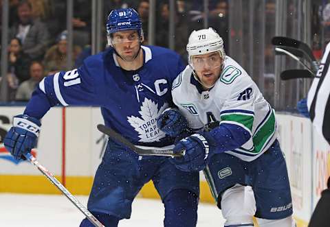 TORONTO, ON – FEBRUARY 29: Tanner Pearson #70 of the Vancouver Canucks  . (Photo by Claus Andersen/Getty Images)