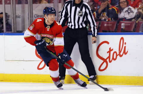 Olli Juolevi #4 of the Florida Panthers (Photo by Bruce Bennett/Getty Images)