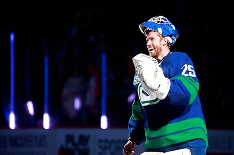 Jacob Markstrom #25 of the Vancouver Canucks (Photo by Jeff Vinnick/NHLI via Getty Images)