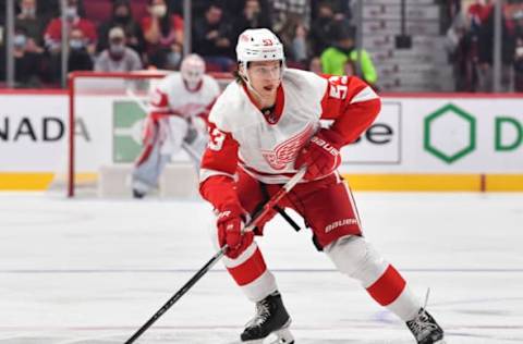 Moritz Seider #53, Detroit Red Wings (Photo by Minas Panagiotakis/Getty Images)