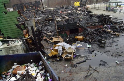 What remained of 'The Station' nightclub after the deadly 2003 fire in West Warwick, Rhode Island