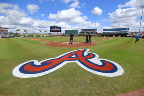 Atlanta Braves logo (Photo by Mark Cunningham/MLB Photos via Getty Images)