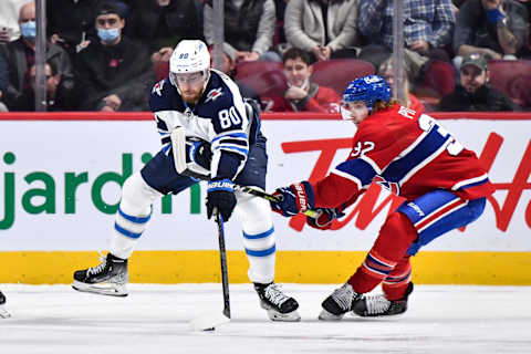 MONTREAL, QC – APRIL 11: Pierre-Luc Dubois. (Photo by Minas Panagiotakis/Getty Images)