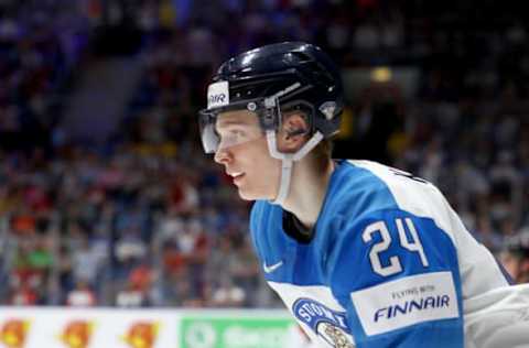 BRATISLAVA, SLOVAKIA – MAY 26: Kaapo Kakkp of Finland skates against Canada during the 2019 IIHF Ice Hockey World Championship Slovakia final game between Canada and Finland at Ondrej Nepela Arena on May 26, 2019 in Bratislava, Slovakia. (Photo by Martin Rose/Getty Images)