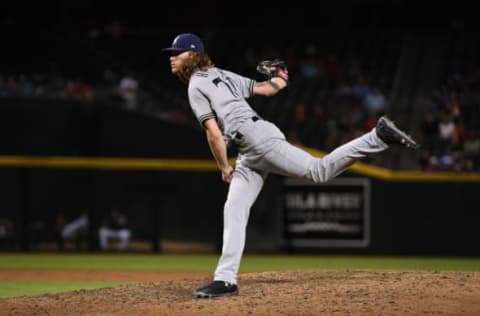 PHOENIX, AZ – MAY 14: Josh Hader #71 of the Milwaukee Brewers delivers a pitch against the Arizona Diamondbacks at Chase Field on May 14, 2018 in Phoenix, Arizona. (Photo by Norm Hall/Getty Images)