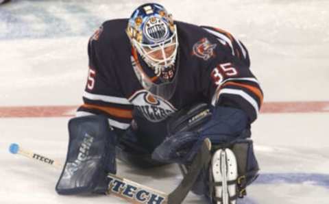 Tommy Salo No. 35, Edmonton Oilers (Photo by Mitchell Layton/Getty Images)