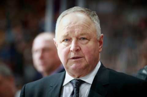 VANCOUVER, BC – MARCH 28: Head coach Randy Carlyle of the Anaheim Ducks looks on from the bench during their NHL game against the Vancouver Canucks at Rogers Arena March 28, 2017, in Vancouver, British Columbia, Canada. (Photo by Jeff Vinnick/NHLI via Getty Images)