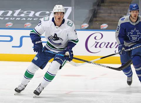 TORONTO, ON – FEBRUARY 6: Loui Eriksson #21 of the Vancouver Canucks skates during an NHL game. (Photo by Claus Andersen/Getty Images)