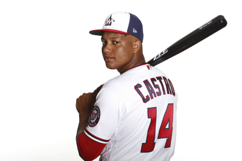 Castro in his new Nationals’ uniform. Photo by Michael Reaves/Getty Images.