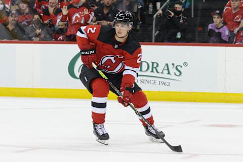 New Jersey Devils defenseman Colton White (2): (Vincent Carchietta-USA TODAY Sports)